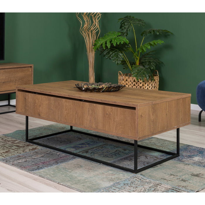 Hanah Home Laxus Takım 10 Conjunto de Muebles de Salón Nogal y Negro